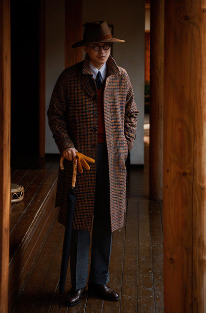 "Makino Brown" raglan sleeve Balmark coat 