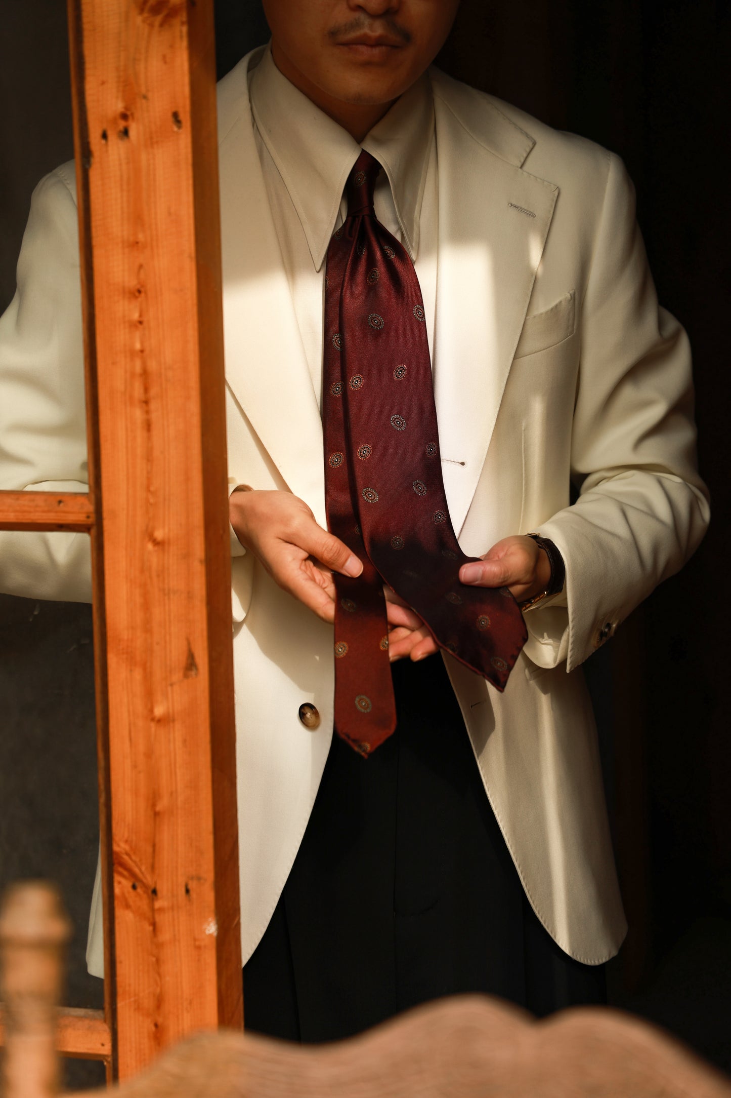 "Mirror Series" tie 3 fold tie 