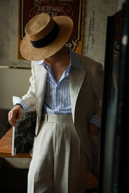 "Sea Salt Blue Stripe" Button-down Collar Shirt 