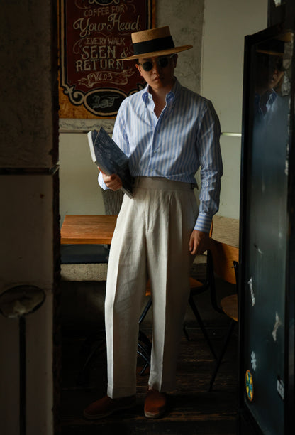 "Sea Salt Blue Stripe" Button-down Collar Shirt 