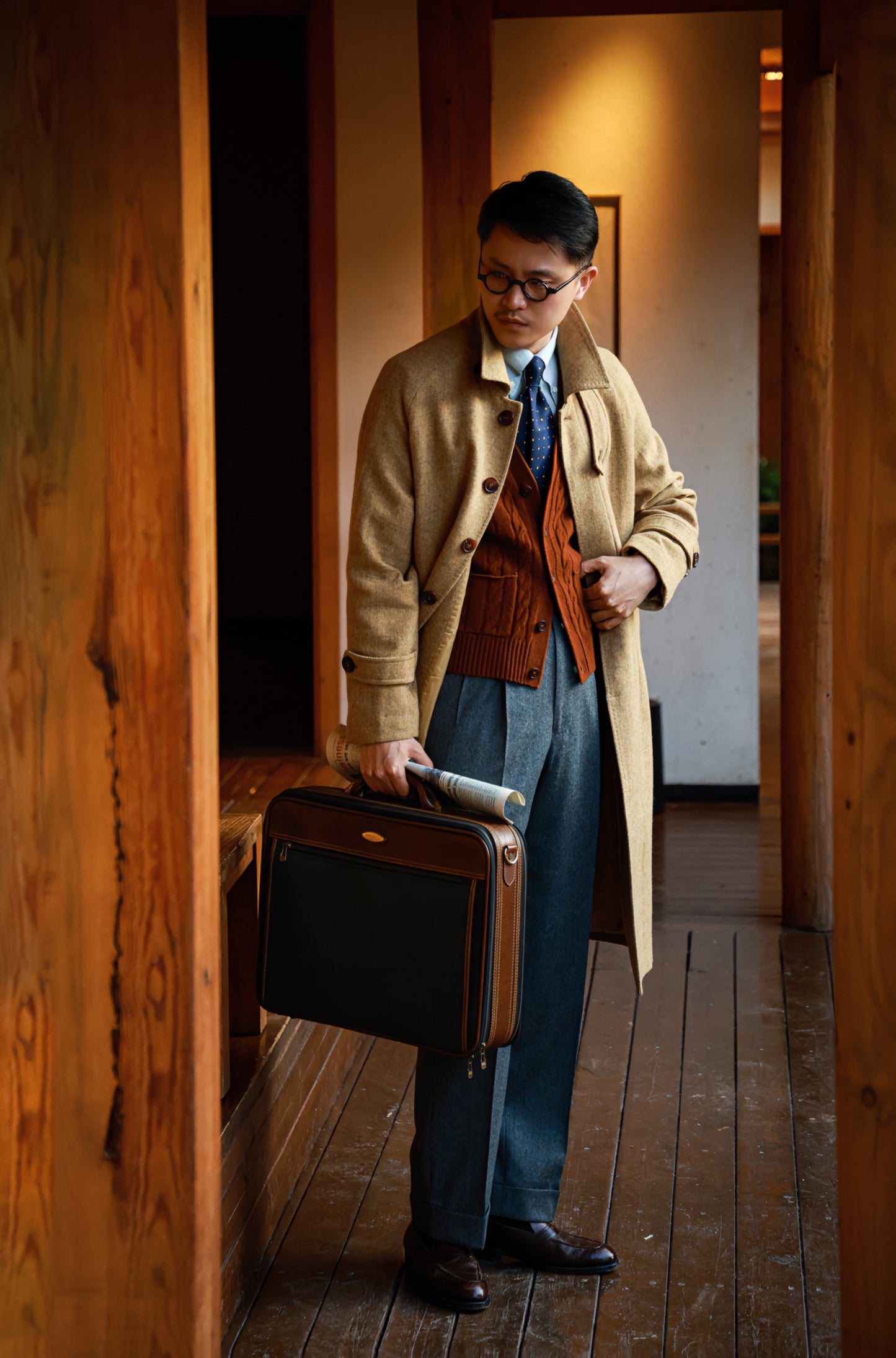 "Wheat Dunes" raglan sleeve Balmark coat 