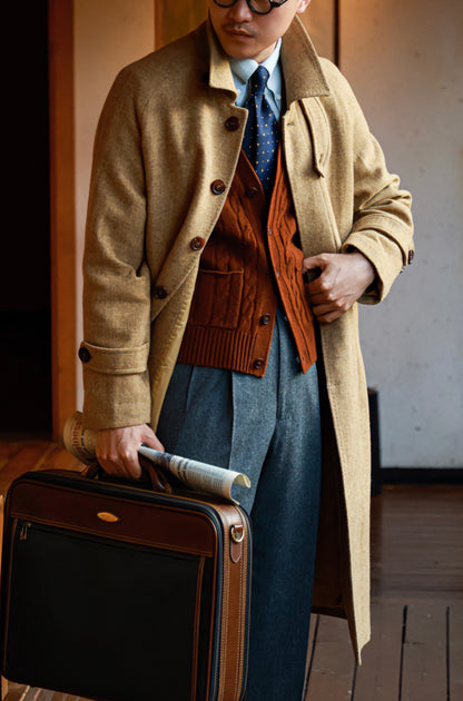 "Chestnut Brown" V-neck sweater vest 