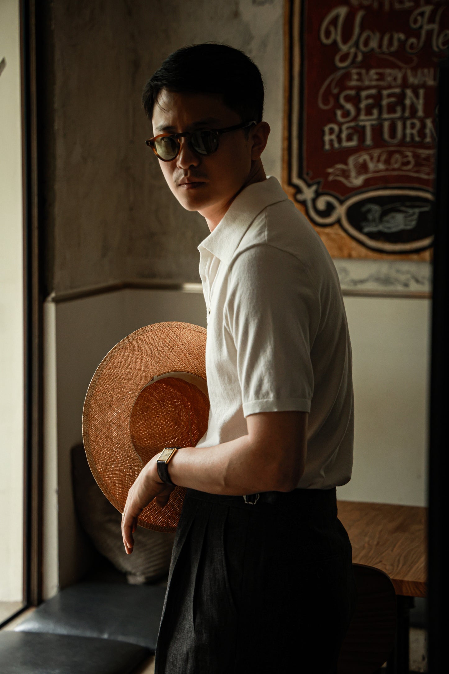 Cotton/Cashmere Classic Polo Off White