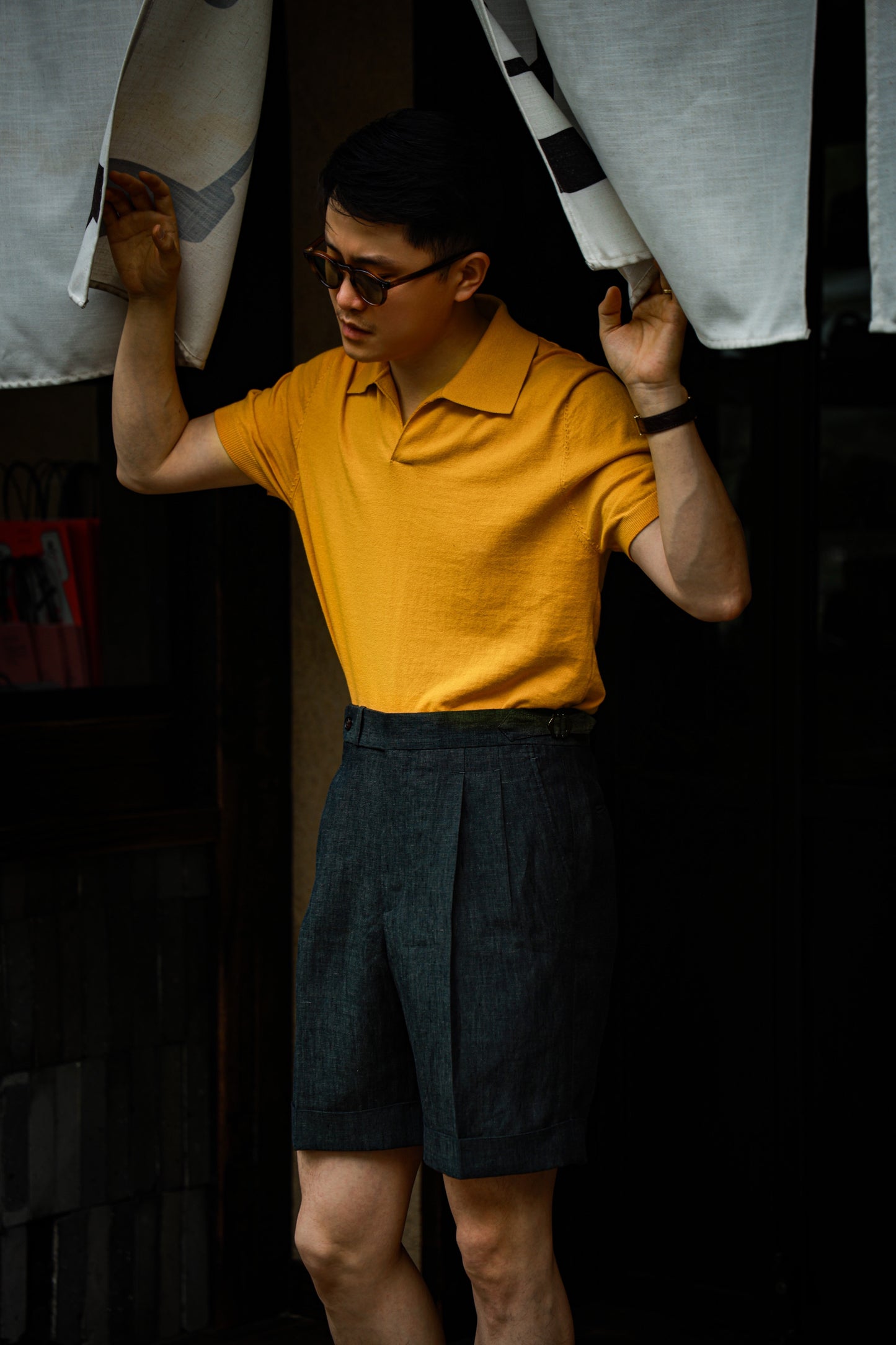 Cotton/Cashmere Classic Polo Amber Gold