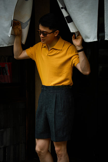 Cotton/Cashmere Classic Polo Amber Gold