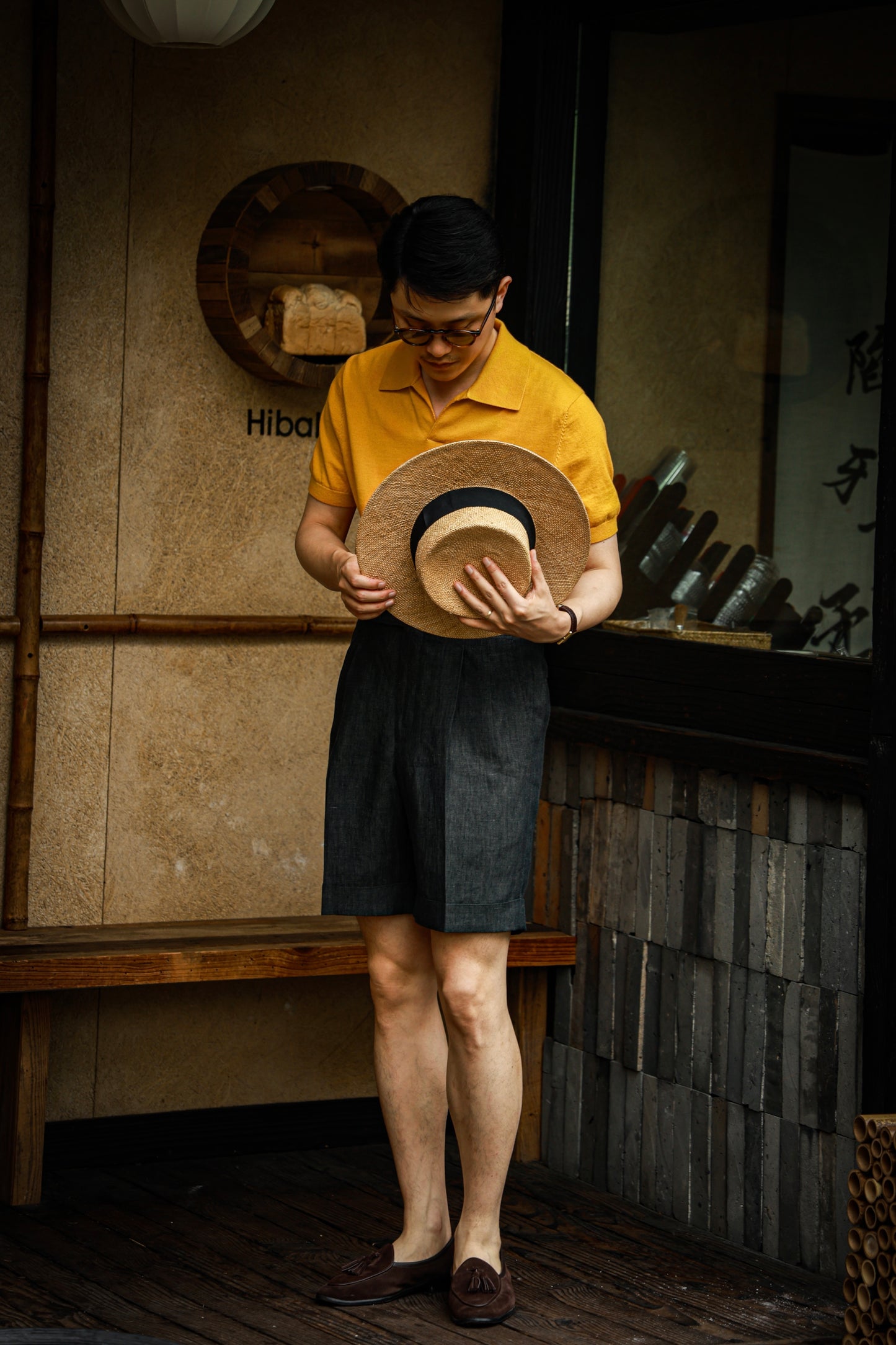 Cotton/Cashmere Classic Polo Amber Gold