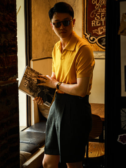 Cotton/Cashmere Classic Polo Amber Gold