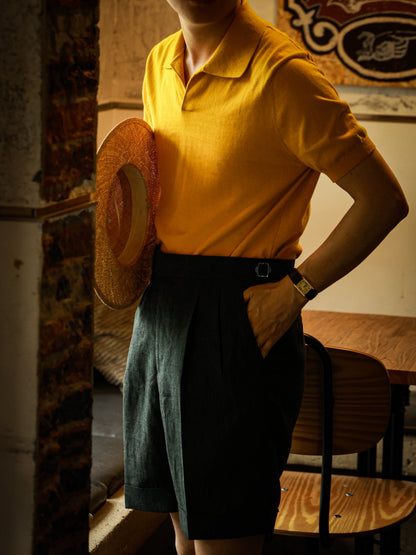 Cotton/Cashmere Classic Polo Amber Gold