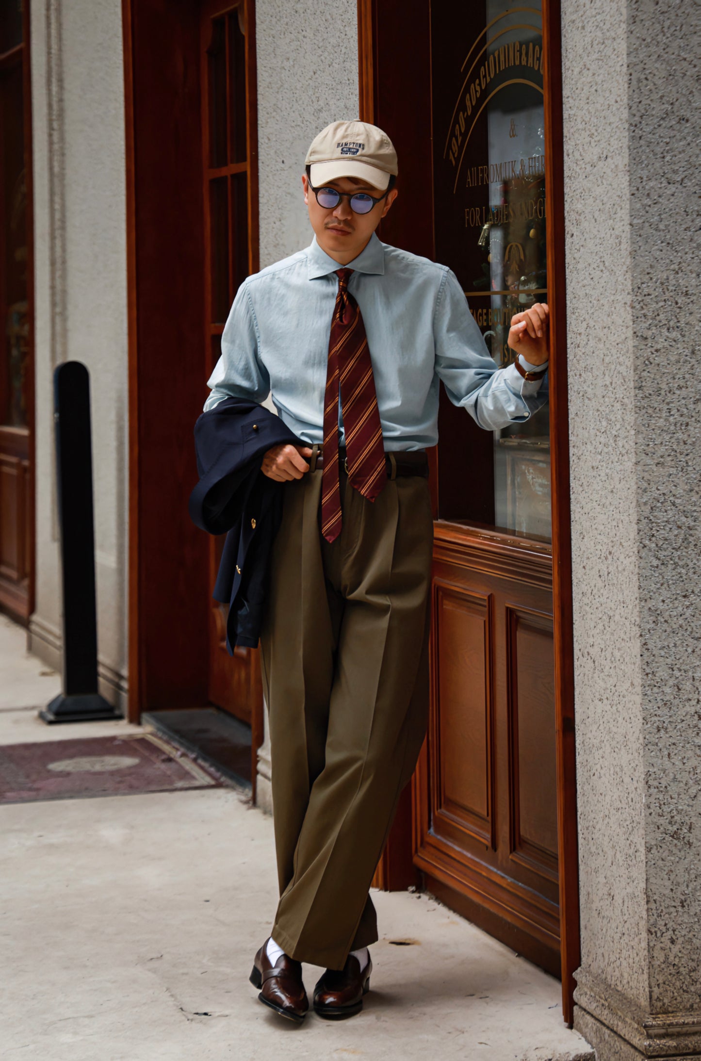 Wide-Spread Collar Shirt — Washed Denim