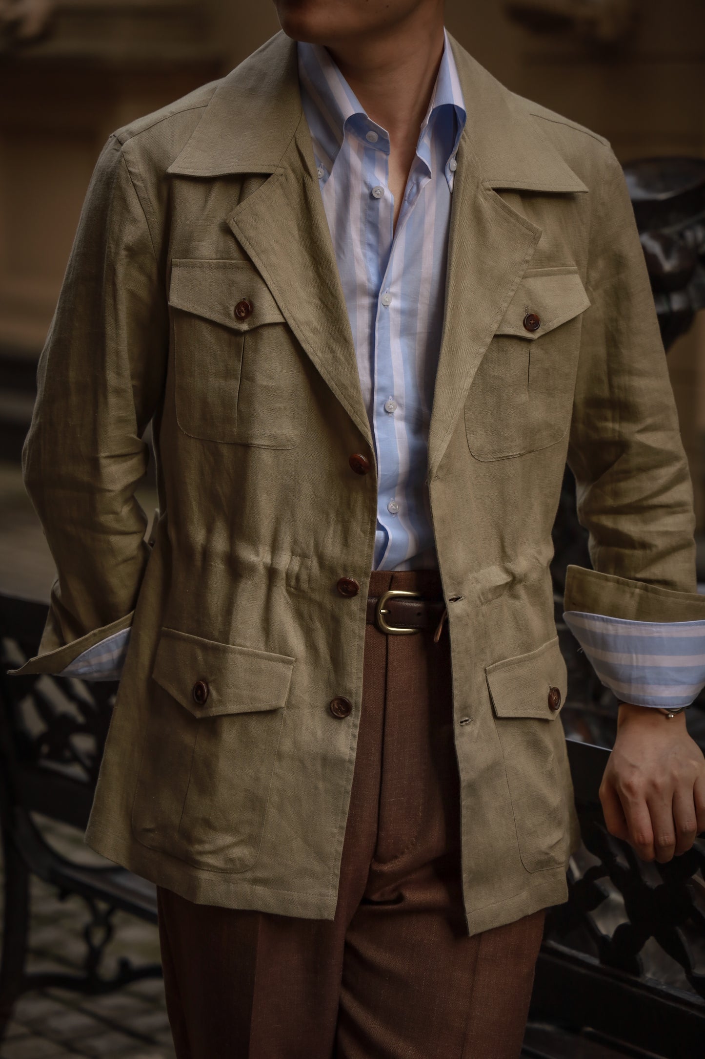 "Hully Tea" Linen Unlined Hunting Jacket 