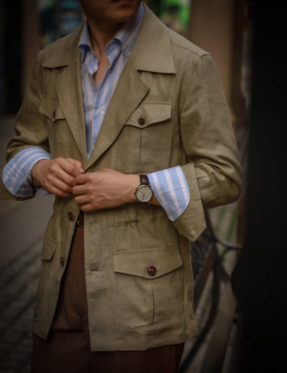 "Hully Tea" Linen Unlined Hunting Jacket 