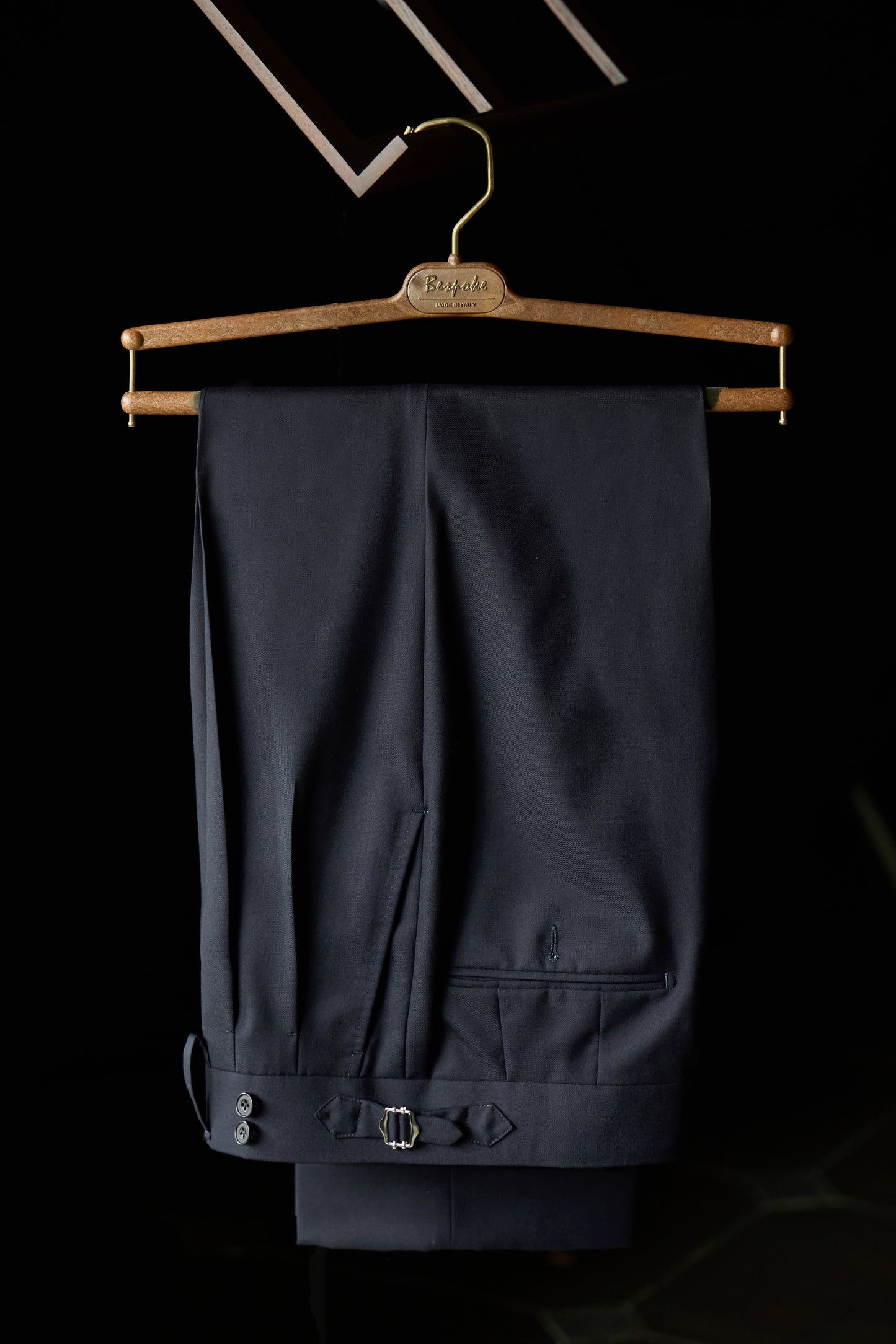 「Louvre Phantom Blue」Suit Trousers with Parisian Side Adjusters and Double-Pleated