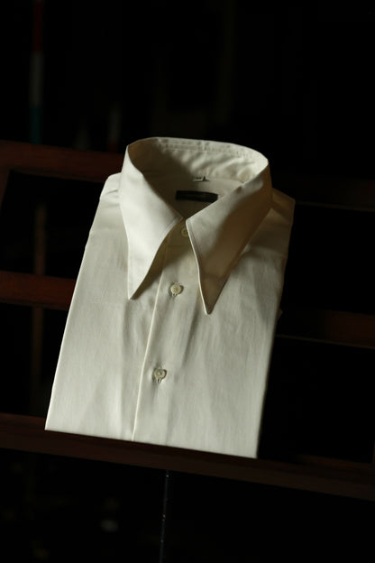 "Antique Cream White" Godfather Collar Shirt 