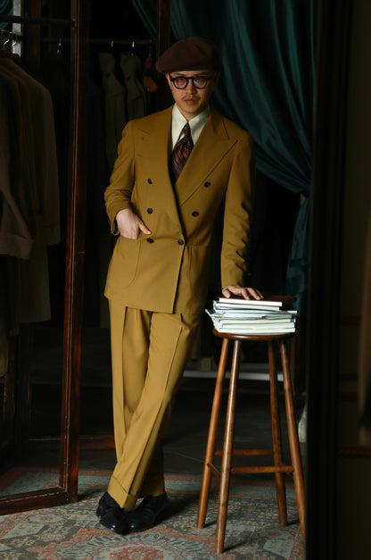 "Antique Cream White" Godfather Collar Shirt 