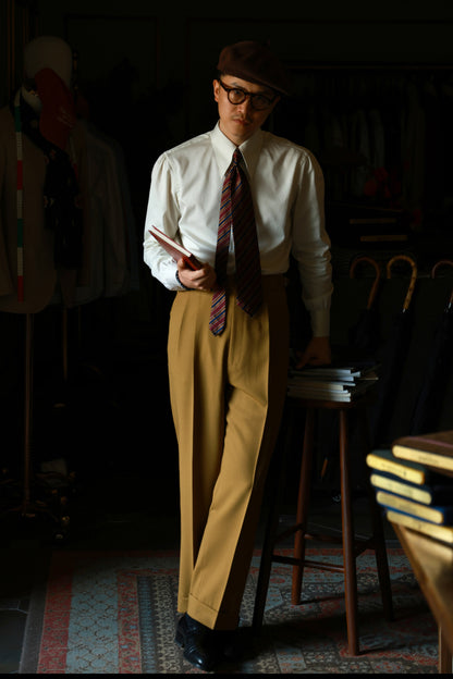 "Antique Cream White" Godfather Collar Shirt 