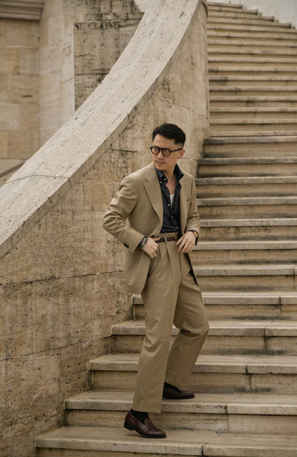 「Sand Trace」Italian-style Half-Canvas Notched Lapel Suit Jacket
