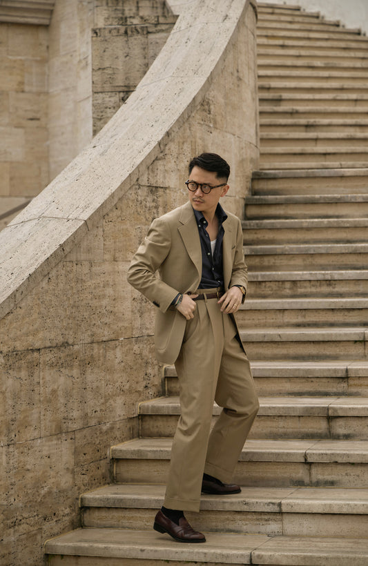 「Sand Trace」Italian-style Half-Canvas Notched Lapel Suit Jacket