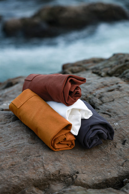 「Sea Salt White」Heavyweight combed cotton Crew Neck Unisex Short-Sleeve T-Shirt