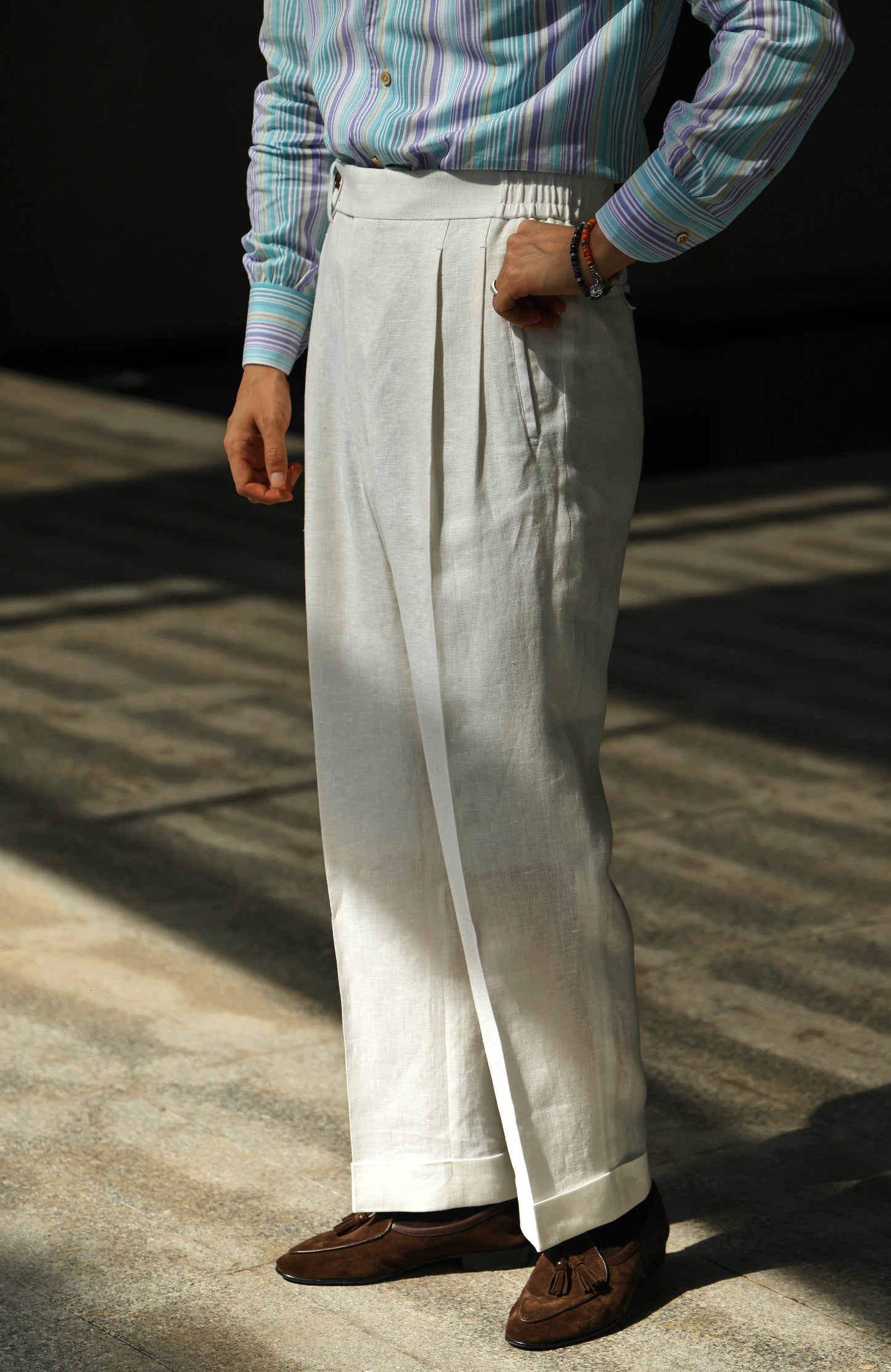 Linen Trousers — Off White