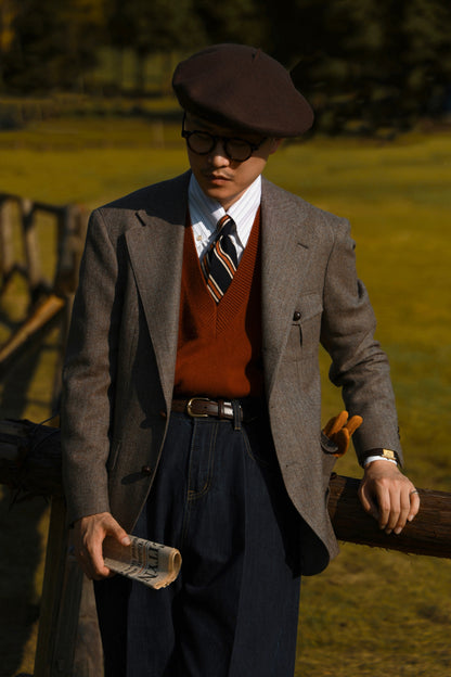 Tweed wheat pattern suit 