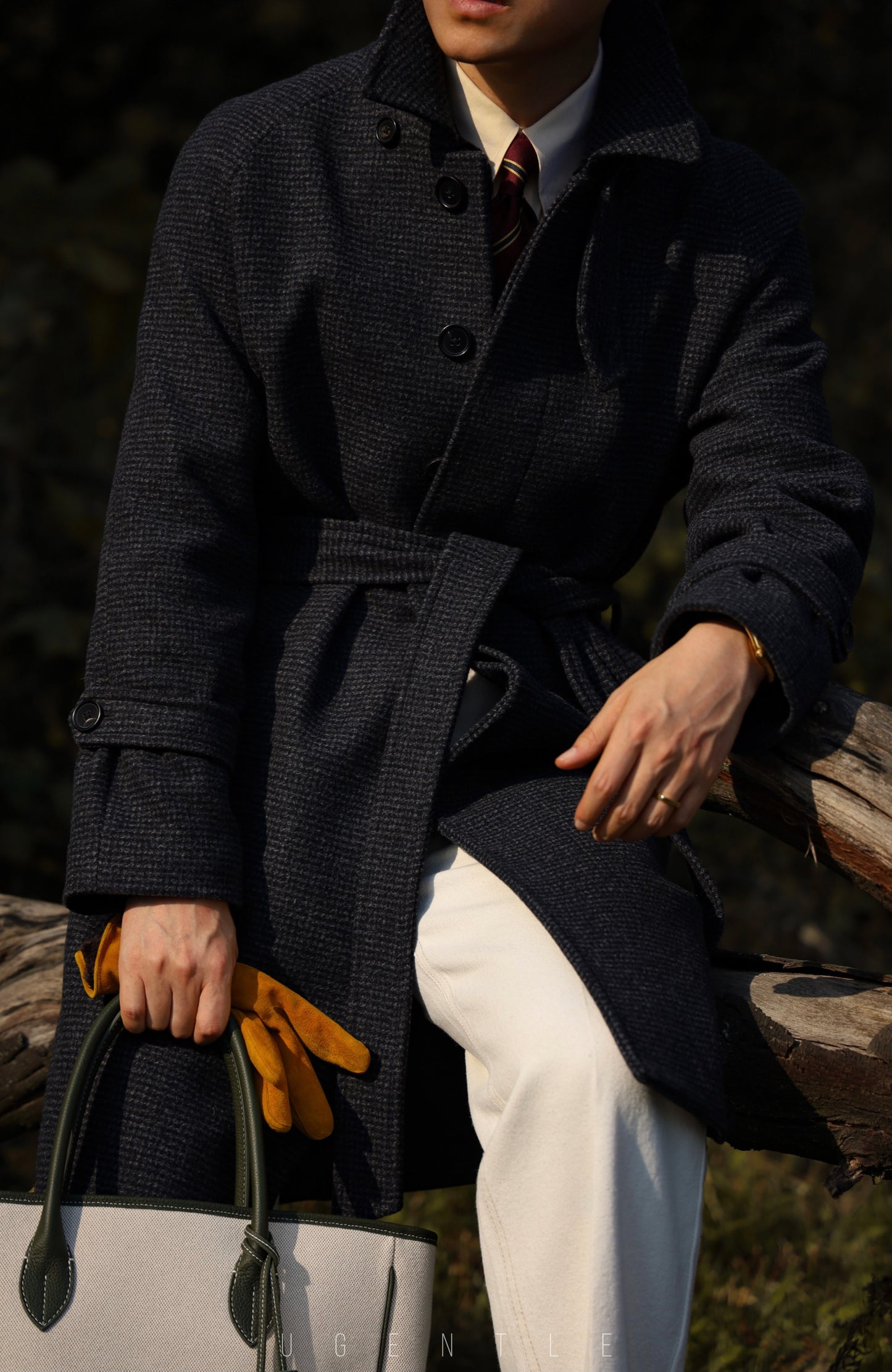 "Smoky Ink" Raglan Sleeve Balmark Coat 