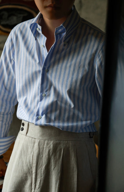 "Sea Salt Blue Stripe" Button-down Collar Shirt 