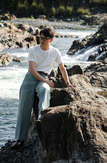 「Sea Salt White」Heavyweight combed cotton Crew Neck Unisex Short-Sleeve T-Shirt